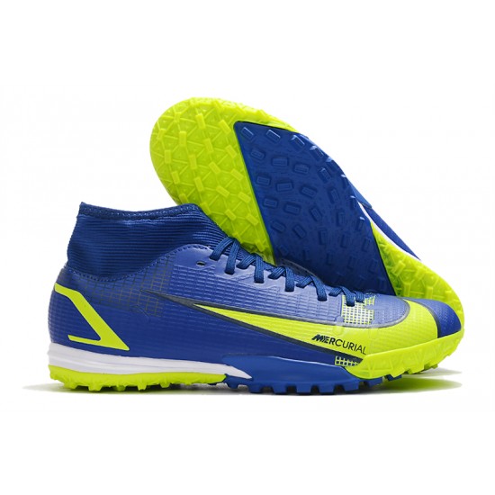 Nike Superfly 8 Academy TF Low Dark Blue Yellow Men Football Boots