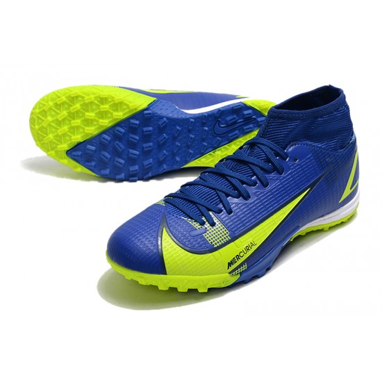 Nike Superfly 8 Academy TF Low Dark Blue Yellow Men Football Boots