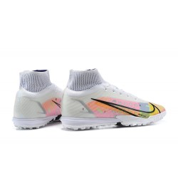 Nike Superfly 8 Academy TF Pink White Yellow High Men Football Boots