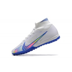 Nike Superfly 8 Academy TF White Blue Yellow Men High Football Boots