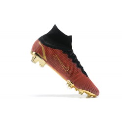 Nike Superfly 8 Elite FG Black Orange Gold High Men Football Boots