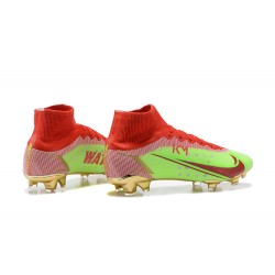 Nike Superfly 8 Elite FG Green Orange Gold High Men Football Boots