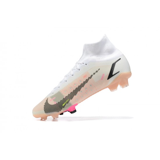 Nike Superfly 8 Spark Positivity Elite FG White Black Pink Yellow High Men Football Boots