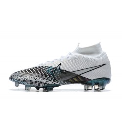 Nike Superfly VII 7 Elite SE FG White Silver Blue High Men Football Boots