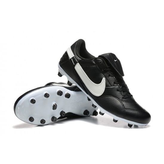 Nike The Premier III FG Black and White Men's Football Boots