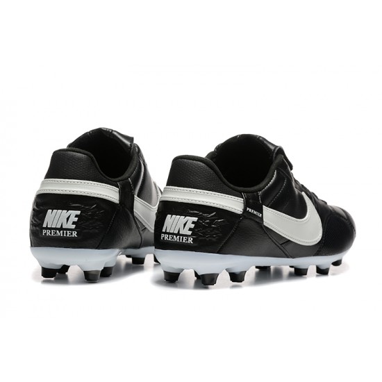 Nike The Premier III FG Black and White Men's Football Boots