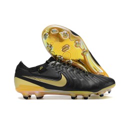 Nike Tiempo Legend 10 Elite FG Black Yellow Men's Football Boots