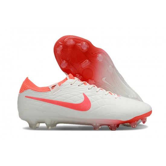 Nike Tiempo Legend 10 Elite FG White Pink Men's Football Boots