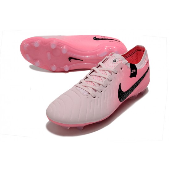 Women/Men Nike Tiempo Legend 10 Elite FG Pink and White Football Boots