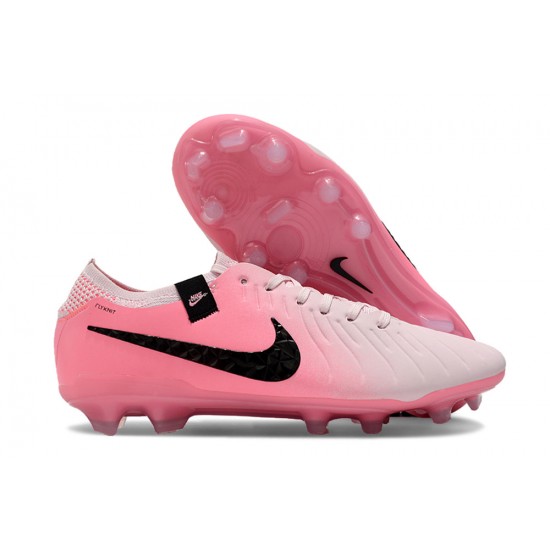 Women/Men Nike Tiempo Legend 10 Elite FG Pink and White Football Boots