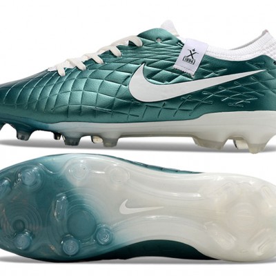 Women/Men Nike Tiempo Legend 10 Elite FG Teal White Football Boots