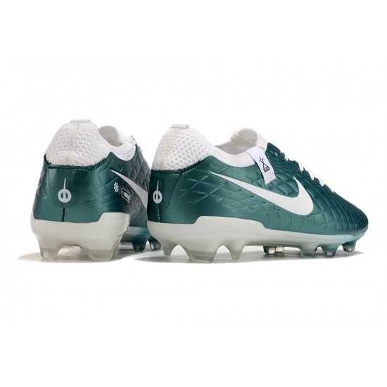 Women/Men Nike Tiempo Legend 10 Elite FG Teal White Football Boots