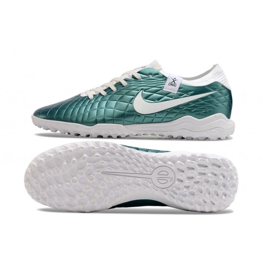 Women/Men Nike Tiempo Legend 10 Elite TF Teal White Football Boots