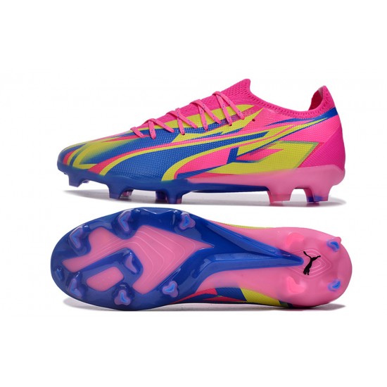 Puma Ultra Ultimate FG Men's Pink Blue Football Boots