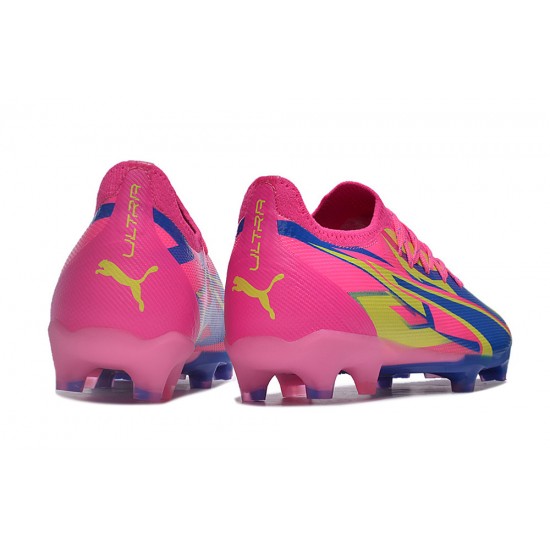 Puma Ultra Ultimate FG Men's Pink Blue Football Boots