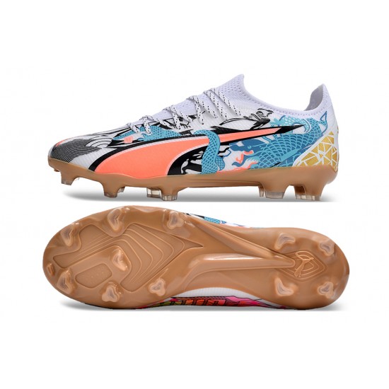 Puma Ultra Ultimate FG Men's White Brown Football Boots