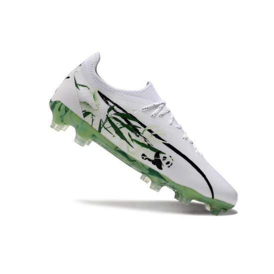 Puma Ultra Ultimate FG Men's White and Green Football Boots