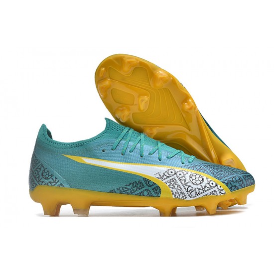 Puma Ultra Ultimate FG Teal Yellow Men's Football Boots