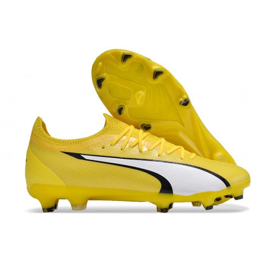 Puma Ultra Ultimate FG Yellow White Men's Football Boots