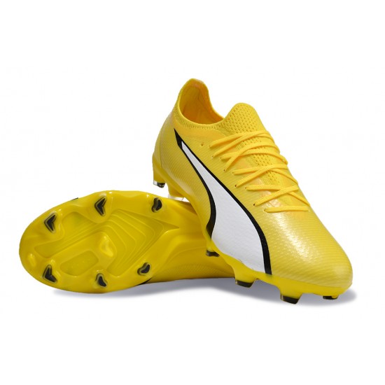 Puma Ultra Ultimate FG Yellow White Men's Football Boots