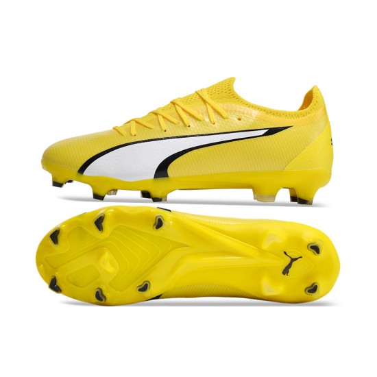 Puma Ultra Ultimate FG Yellow White Men's Football Boots