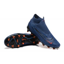 Nike Phantom GX Elite FG High Top Football Boots Deep Blue Black Orange For Men 