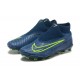 Nike Phantom GX Elite FG High Top Football Boots Deep Blue Yellow Green For Men