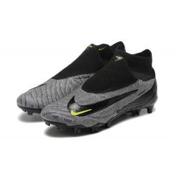 Nike Phantom GX Elite FG High Top Football Boots Grey Black Yellow For Men 