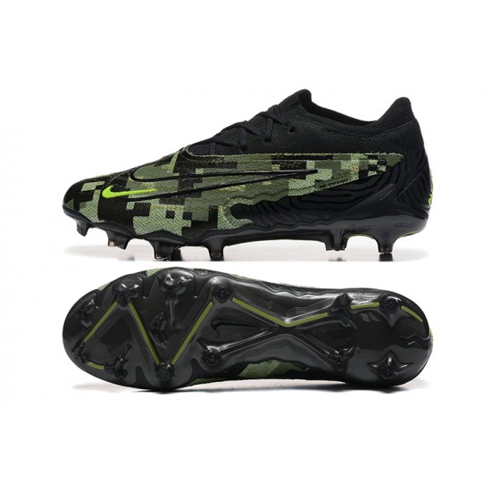 Nike Phantom GX Elite FG Low Football Boots Black Green For Men