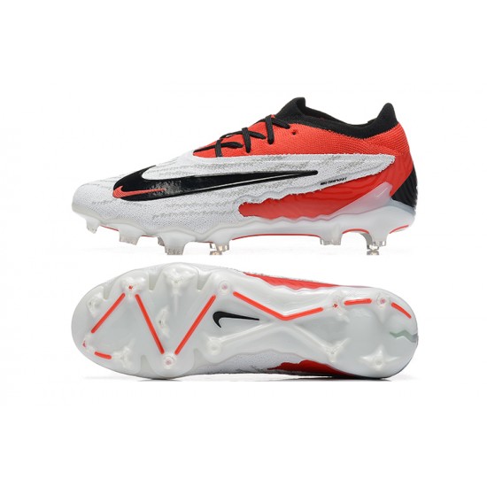 Nike Phantom GX Elite FG Low Football Boots White Red Black For Men