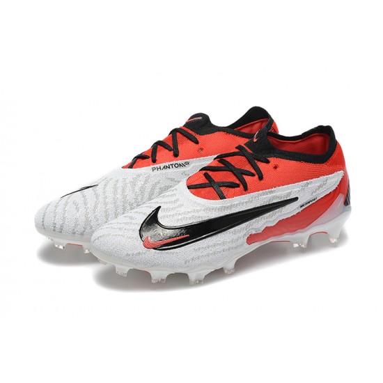 Nike Phantom GX Elite FG Low Football Boots White Red Black For Men