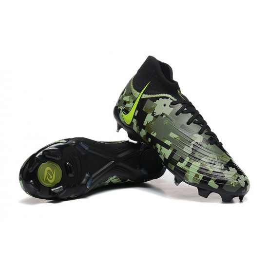 Nike Phantom Luna Elite FG High Top Black Green Football Boots For Men 