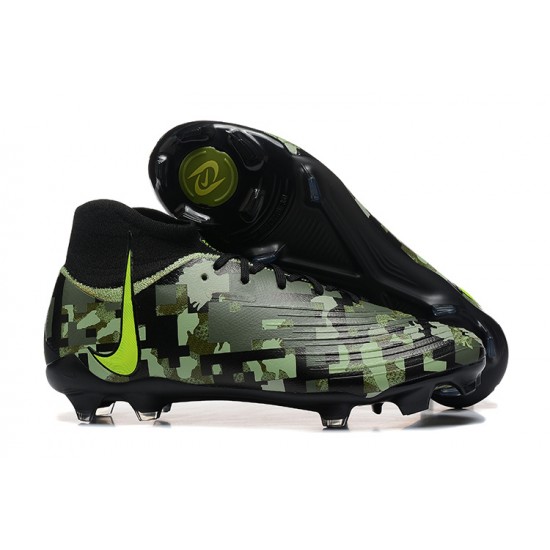 Nike Phantom Luna Elite FG High Top Black Green Football Boots For Men 