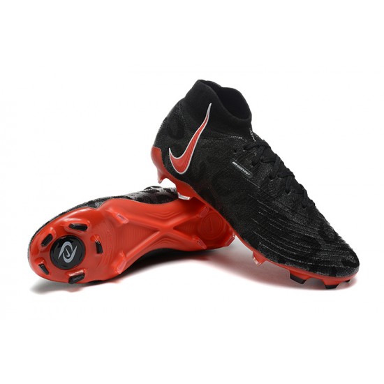 Nike Phantom Luna Elite FG High Top Black Red Football Boots For Men 