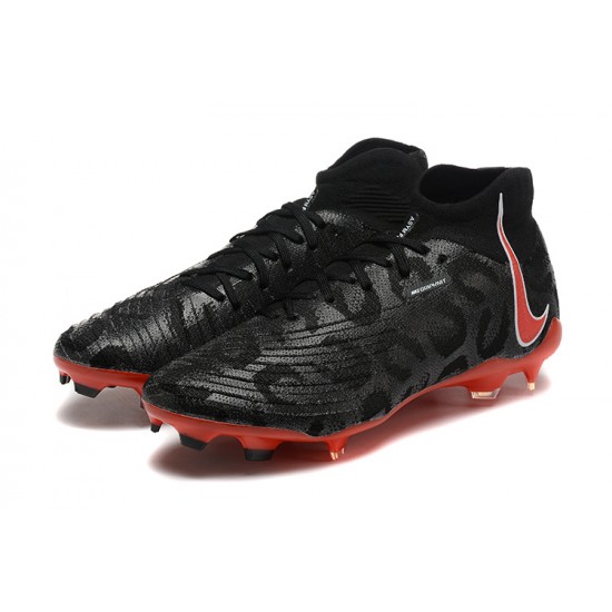 Nike Phantom Luna Elite FG High Top Black Red Football Boots For Men 