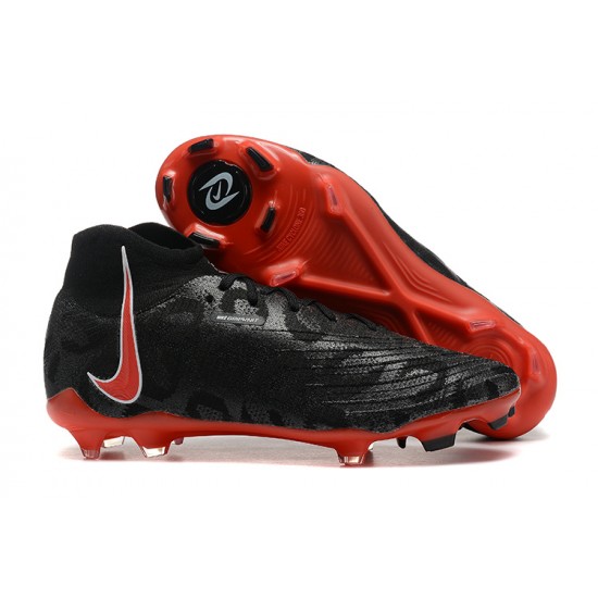 Nike Phantom Luna Elite FG High Top Black Red Football Boots For Men 