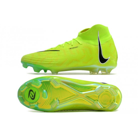 Nike Phantom Luna Elite FG High Top Green Yellow Black Football Boots For Men/Women