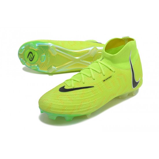 Nike Phantom Luna Elite FG High Top Green Yellow Black Football Boots For Men/Women