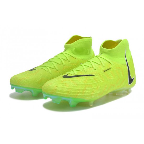 Nike Phantom Luna Elite FG High Top Green Yellow Black Football Boots For Men/Women