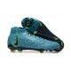 Nike Phantom Luna Elite FG High Top Ltblue Black Green Football Boots For Men 