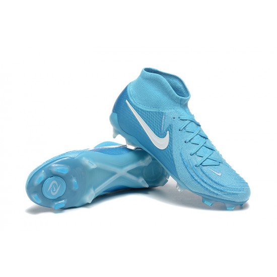 Nike Phantom Luna Elite FG High Top Ltblue White Football Boots For Men 