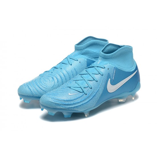 Nike Phantom Luna Elite FG High Top Ltblue White Football Boots For Men 