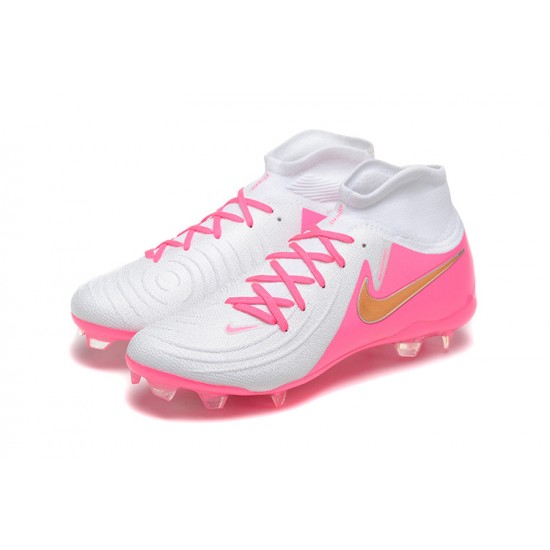 Nike Phantom Luna Elite FG High Top Peach White Gold Football Boots For Men 