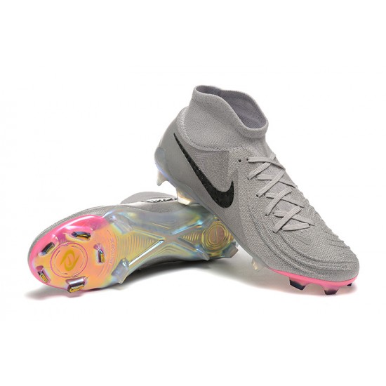 Nike Phantom Luna Elite FG High Top Pink Grey Black Football Boots For Men 