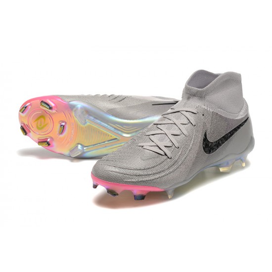 Nike Phantom Luna Elite FG High Top Pink Grey Black Football Boots For Men 