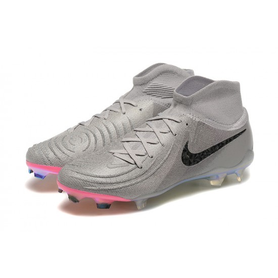 Nike Phantom Luna Elite FG High Top Pink Grey Black Football Boots For Men 