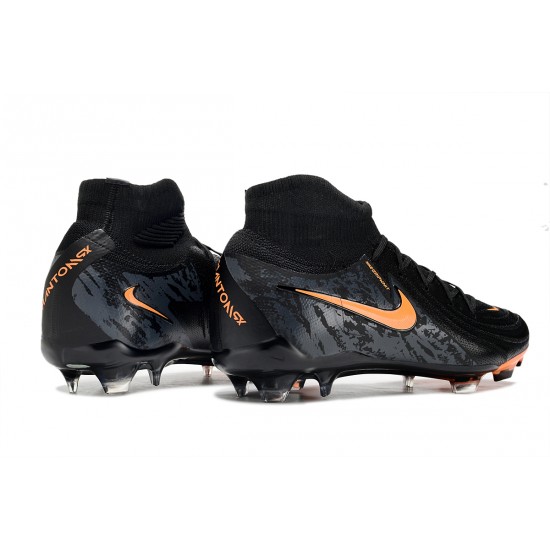 Nike Phantom Luna Elite FG High Top Football Boots Black Orange For Men 