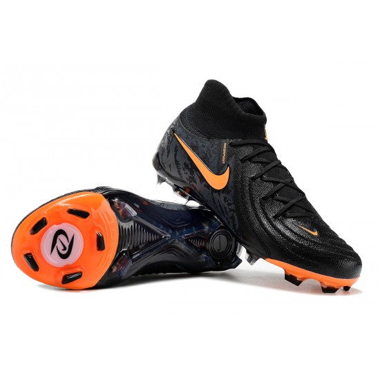 Nike Phantom Luna Elite FG High Top Football Boots Black Orange For Men 