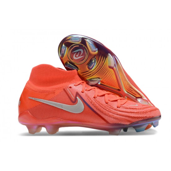 Nike Phantom Luna Elite FG High Top Football Boots Red Silver For Men/Women