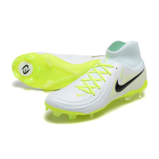 Nike Phantom Luna Elite FG High Top White Black Yellow Green Football Boots For Men 